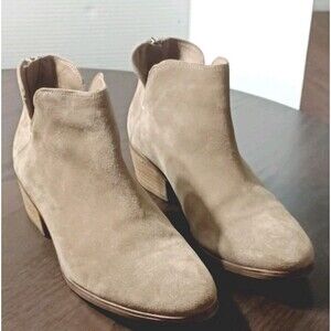 Michael By Michael Shannon Women's Beige Suede Ankle Boots With Back Zipper...